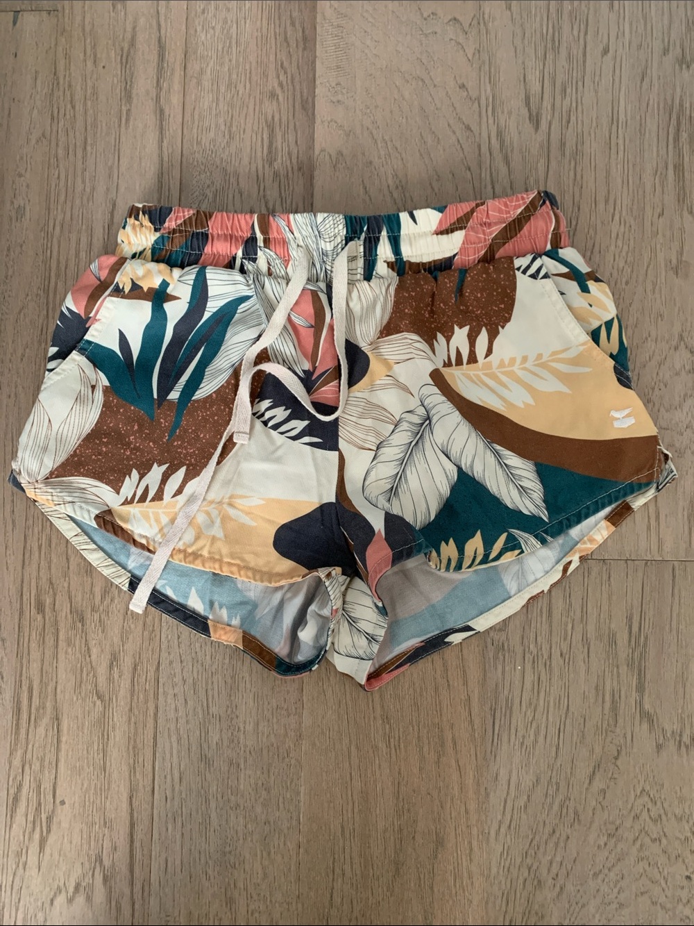 Jetty Botanical Print Drawstring Women's Bermuda Shorts Size XS